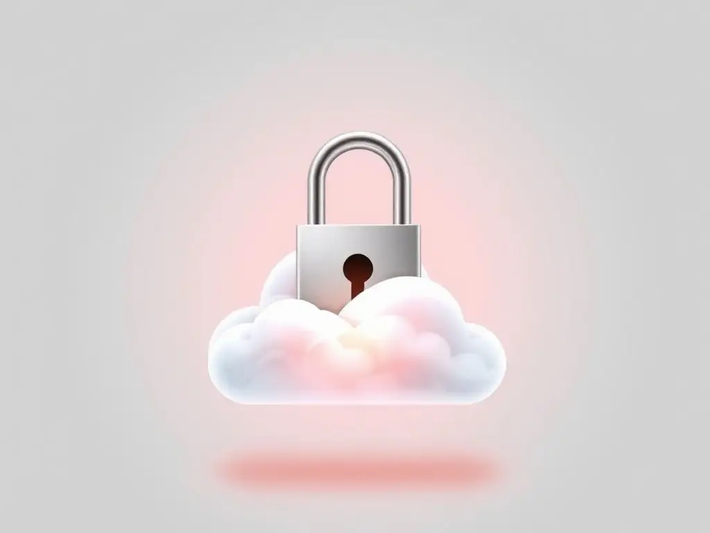 A secure digital lock over a cloud icon representing cloud security.